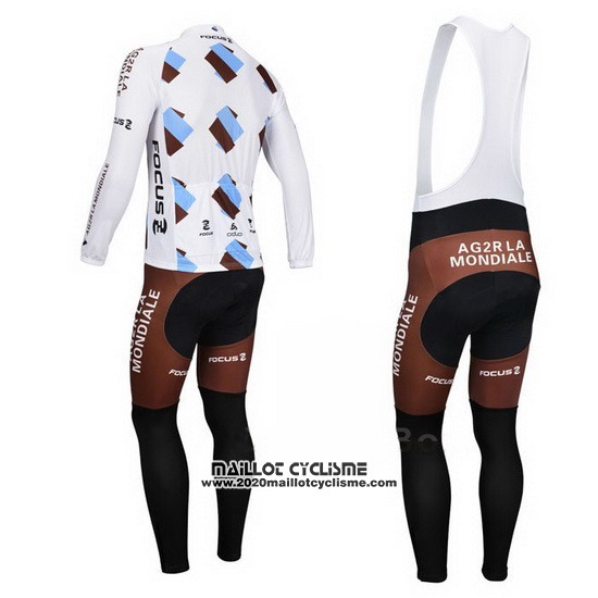 2013 Maillot Ciclismo Ag2r La Mondiale Marron Manches Longues et Cuissard